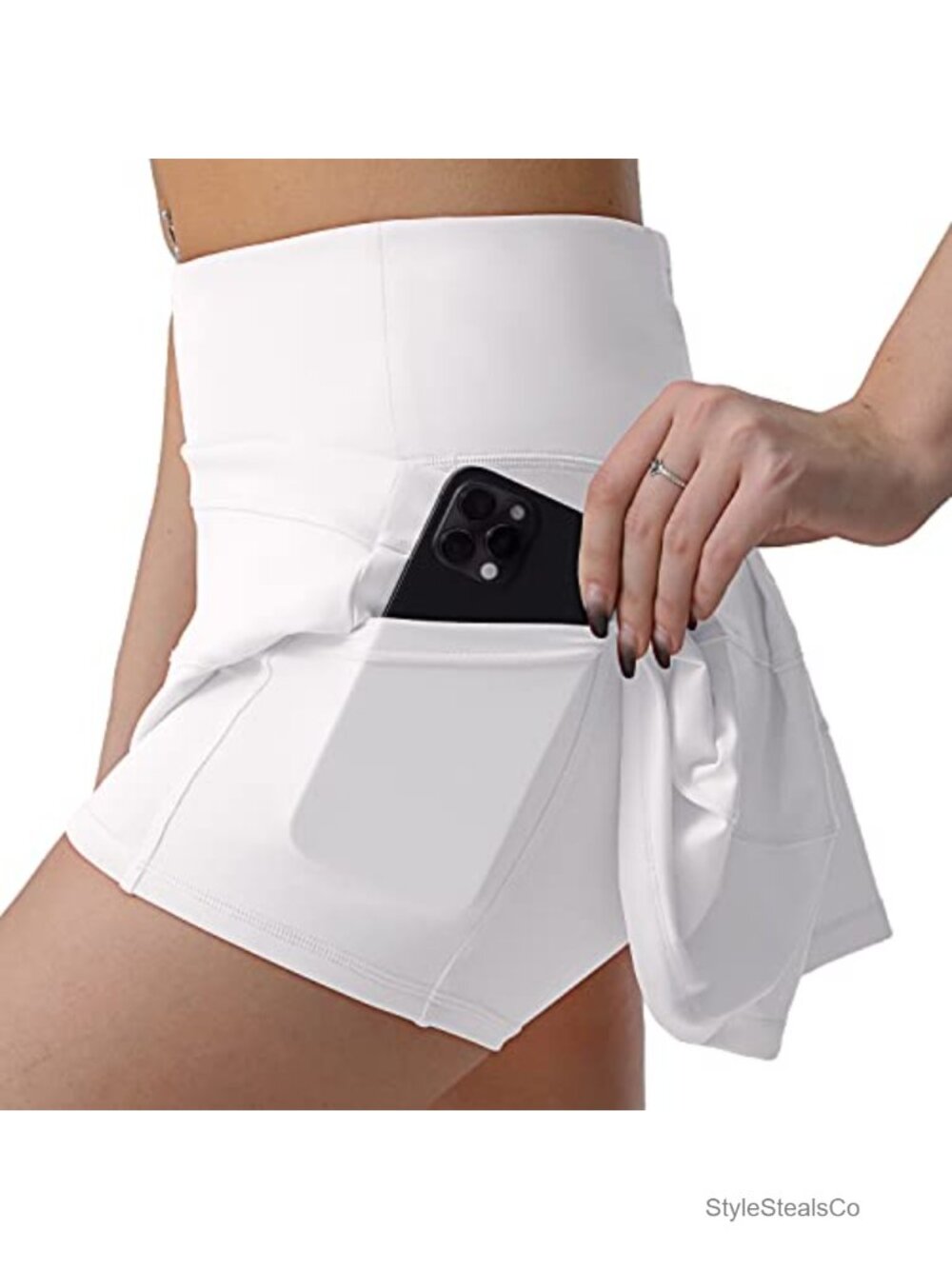 High Waisted Pleated Tennis Skort with Pockets Athletic Golf Skirt for Women - Picture 2 of 6
